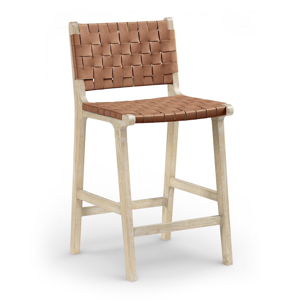 Entwine Brown Vegan Leather Upholstered Counter Stool