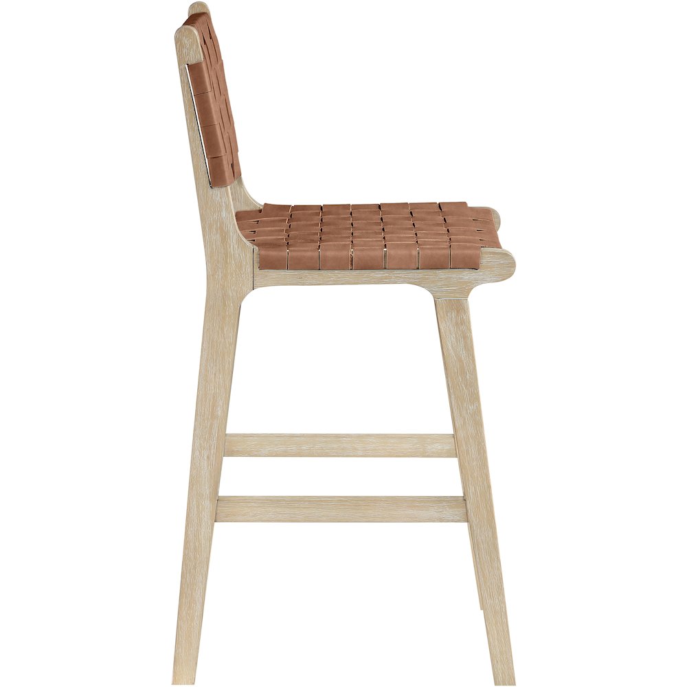 Entwine Brown Vegan Leather Upholstered Counter Stool