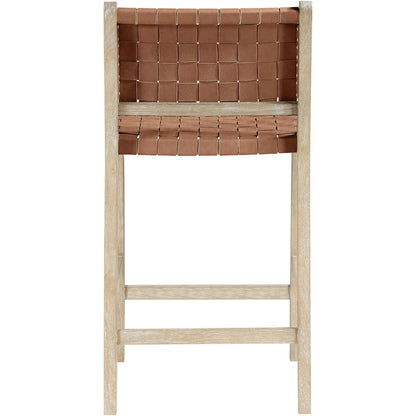 Entwine Brown Vegan Leather Upholstered Counter Stool