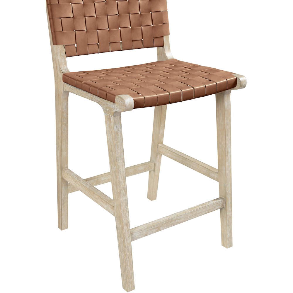 Entwine Brown Vegan Leather Upholstered Counter Stool