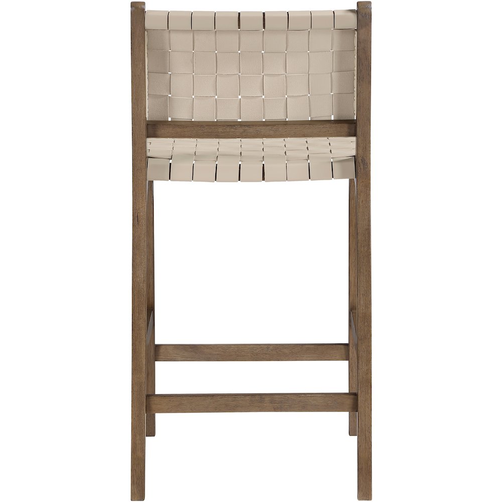 Entwine Beige Vegan Leather Upholstered Counter Stool