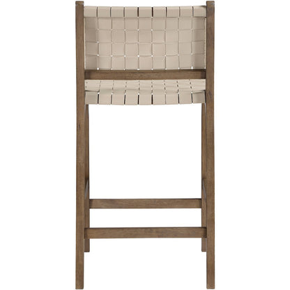 Entwine Beige Vegan Leather Upholstered Counter Stool