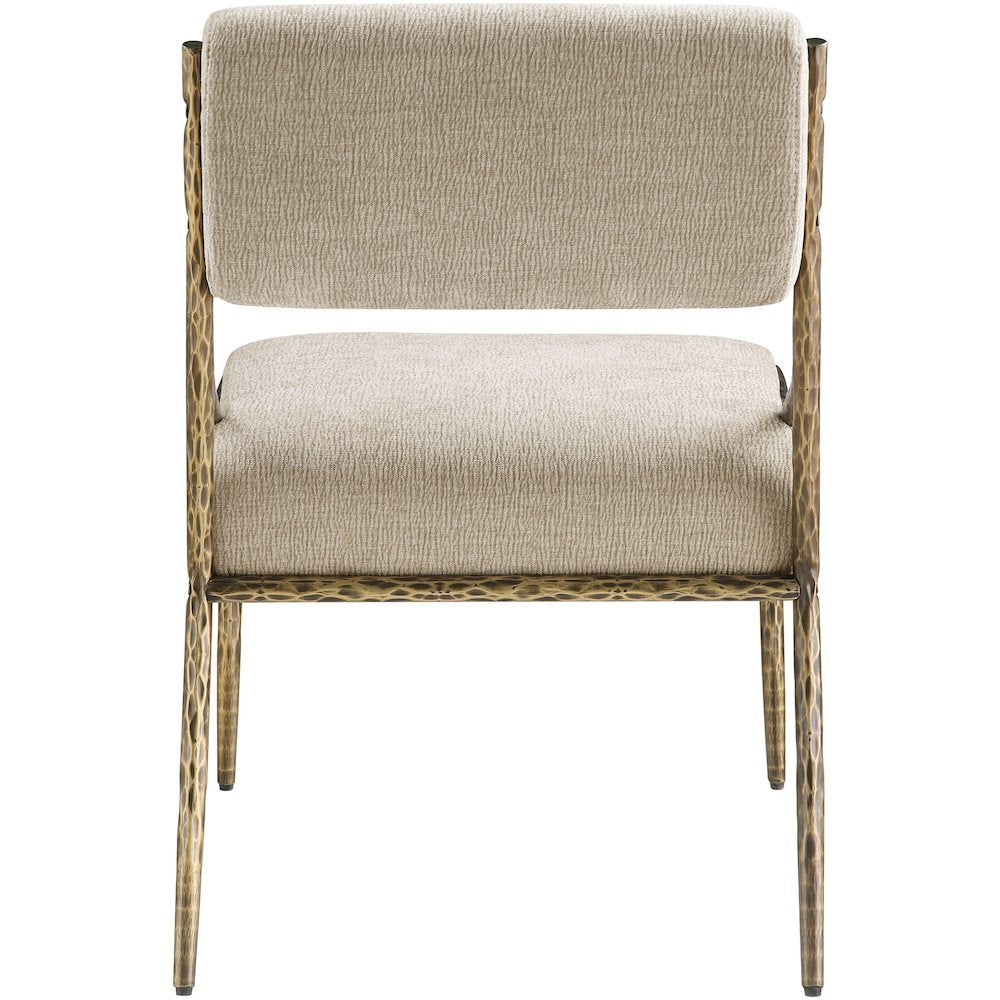 Bastille Beige Chenille Fabric Upholstered Dining Side Chair, Set of 2