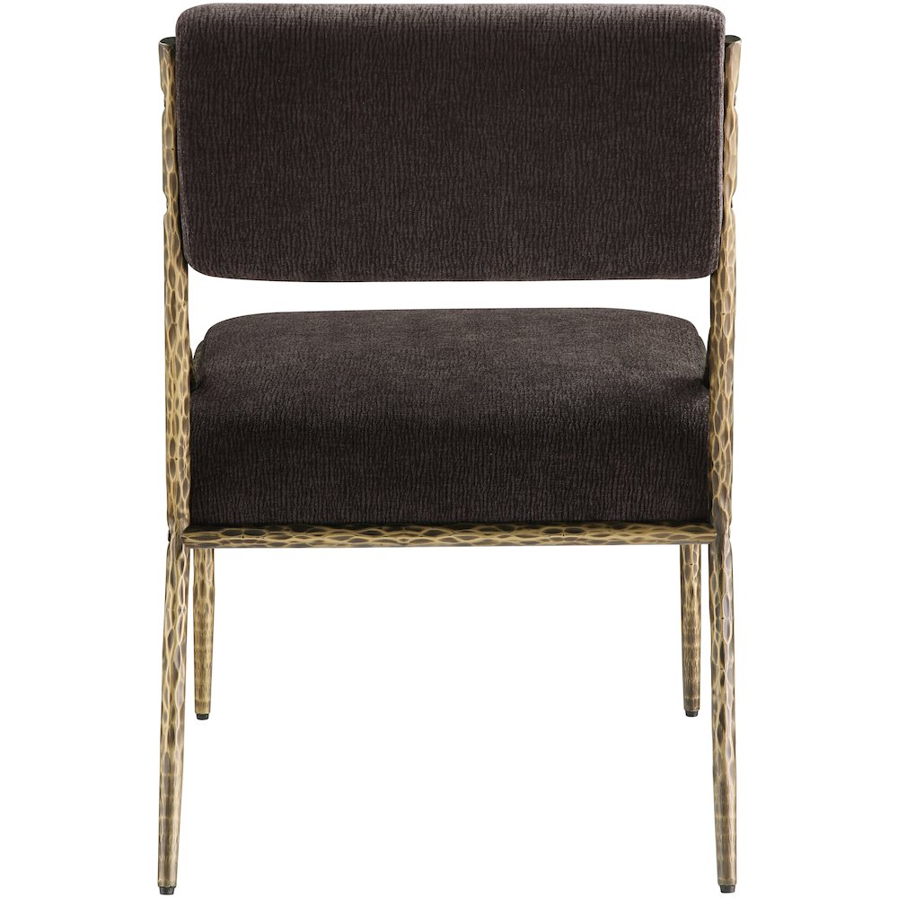 Bastille Brown Chenille Fabric Upholstered Dining Side Chair, Set of 2