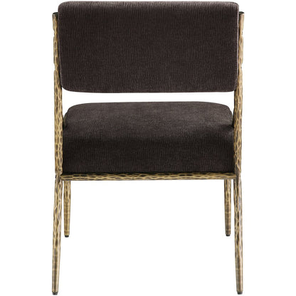 Bastille Brown Chenille Fabric Upholstered Dining Side Chair, Set of 2
