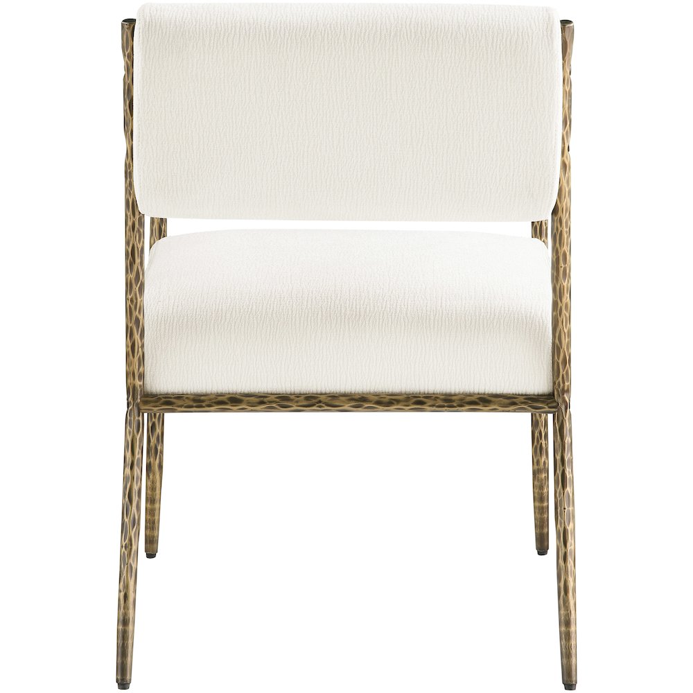 Bastille Cream Chenille Fabric Upholstered Dining Arm Chair, Set of 2