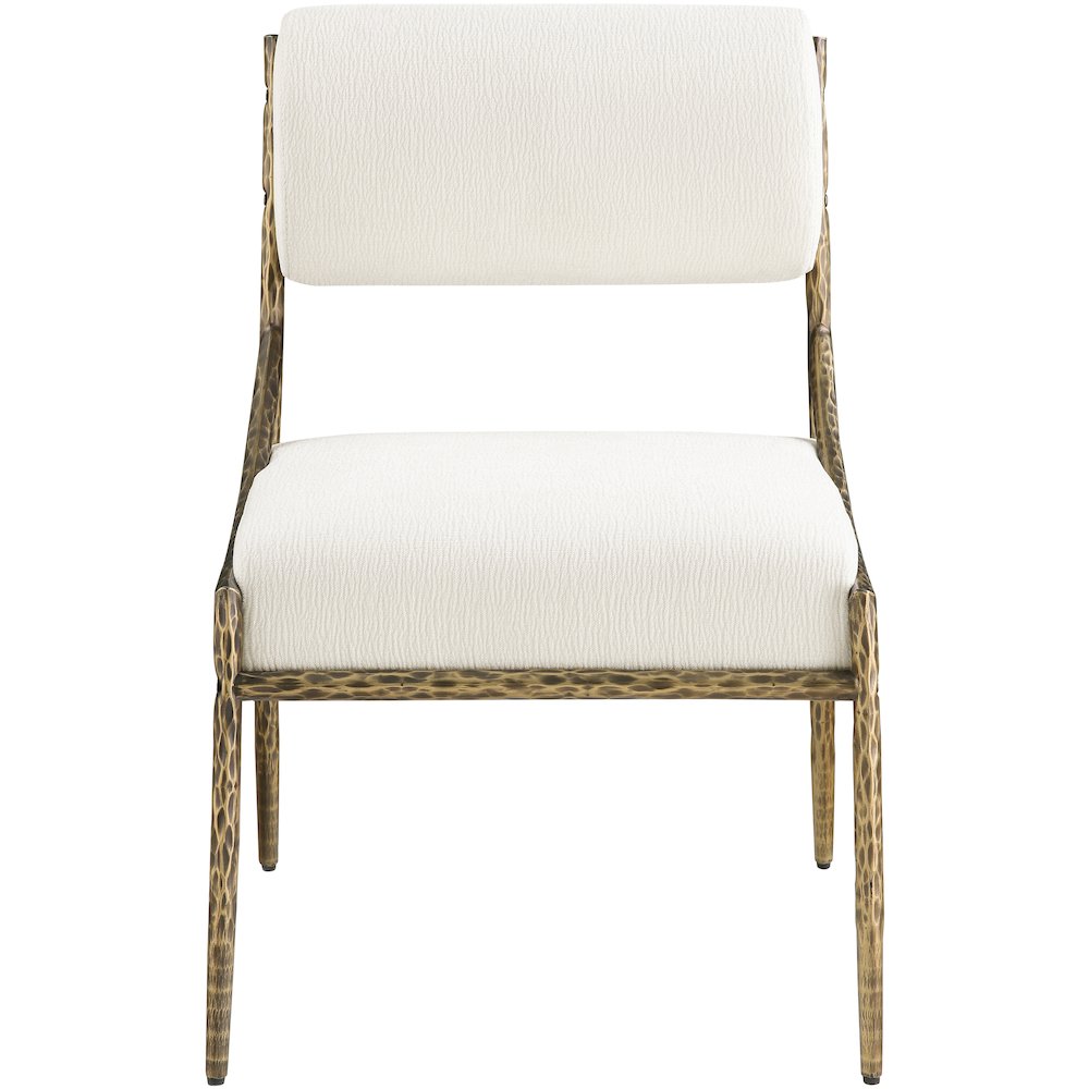 Bastille Cream Chenille Fabric Upholstered Dining Side Chair, Set of 2