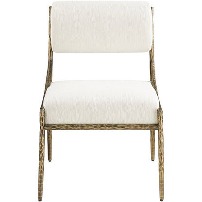 Bastille Cream Chenille Fabric Upholstered Dining Side Chair, Set of 2