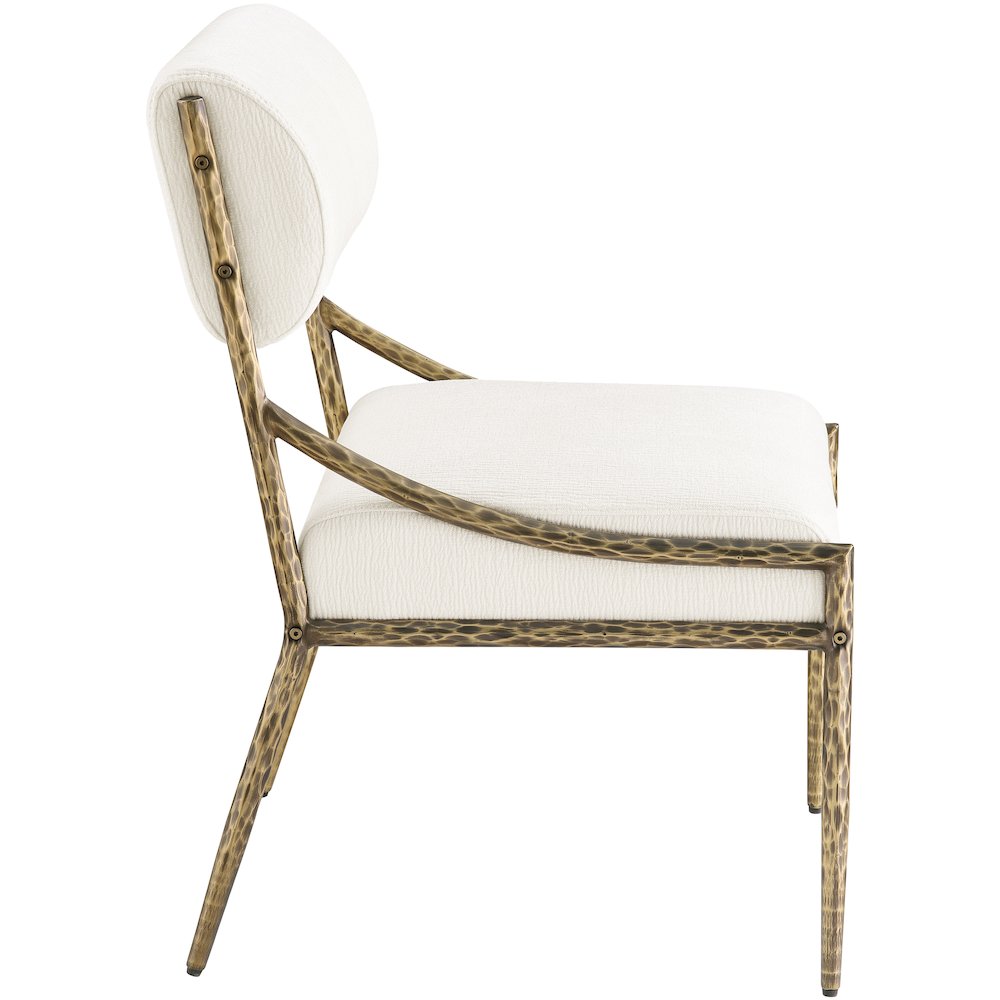 Bastille Cream Chenille Fabric Upholstered Dining Side Chair, Set of 2