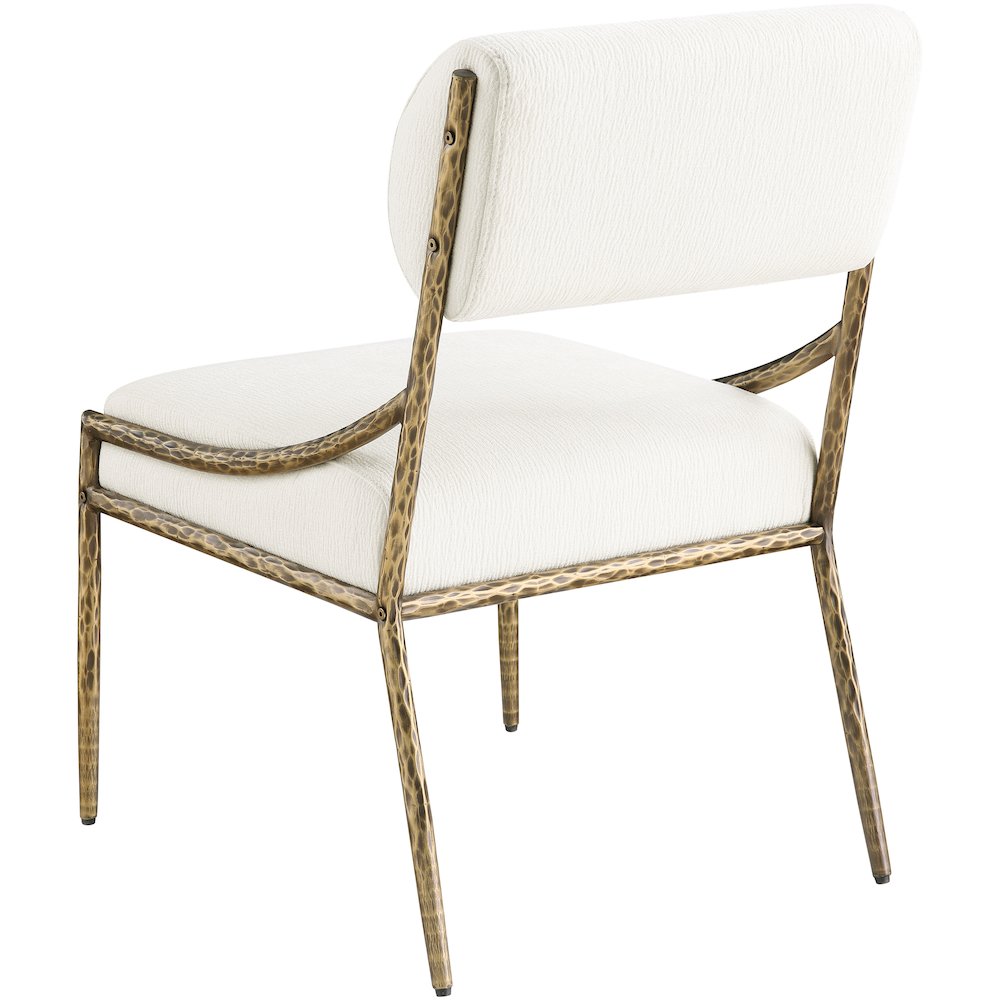 Bastille Cream Chenille Fabric Upholstered Dining Side Chair, Set of 2