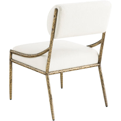 Bastille Cream Chenille Fabric Upholstered Dining Side Chair, Set of 2