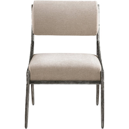 Bastille Beige Chenille Fabric Upholstered Dining Side Chair, Set of 2