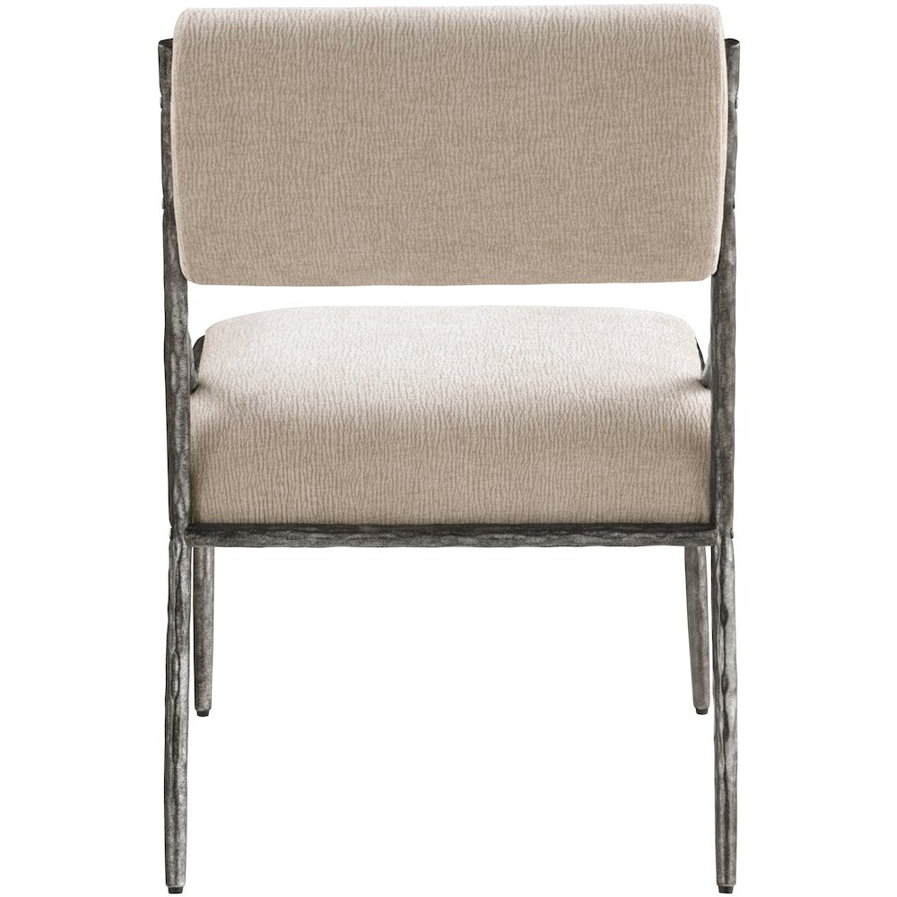 Bastille Beige Chenille Fabric Upholstered Dining Side Chair, Set of 2