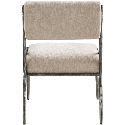 Bastille Beige Chenille Fabric Upholstered Dining Side Chair, Set of 2