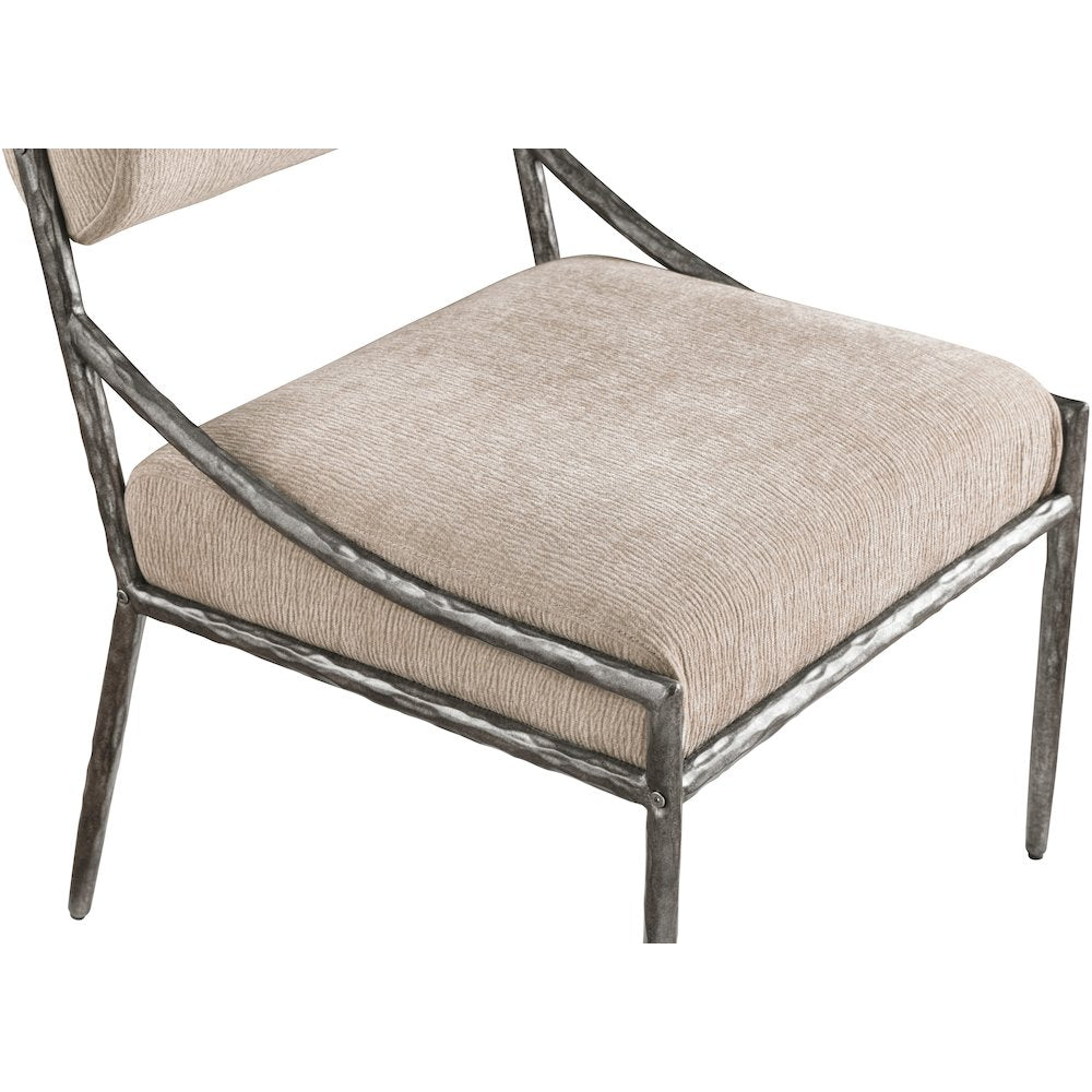 Bastille Beige Chenille Fabric Upholstered Dining Side Chair, Set of 2