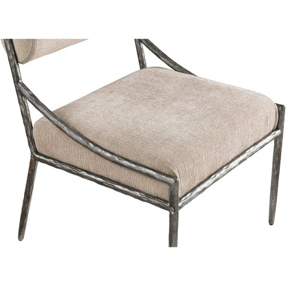 Bastille Beige Chenille Fabric Upholstered Dining Side Chair, Set of 2