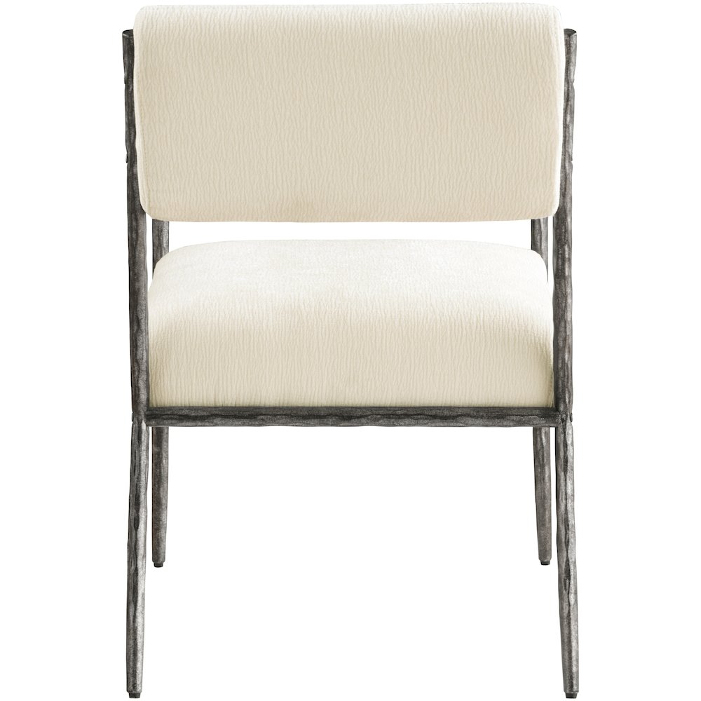 Bastille Cream Chenille Fabric Upholstered Dining Arm Chair, Set of 2