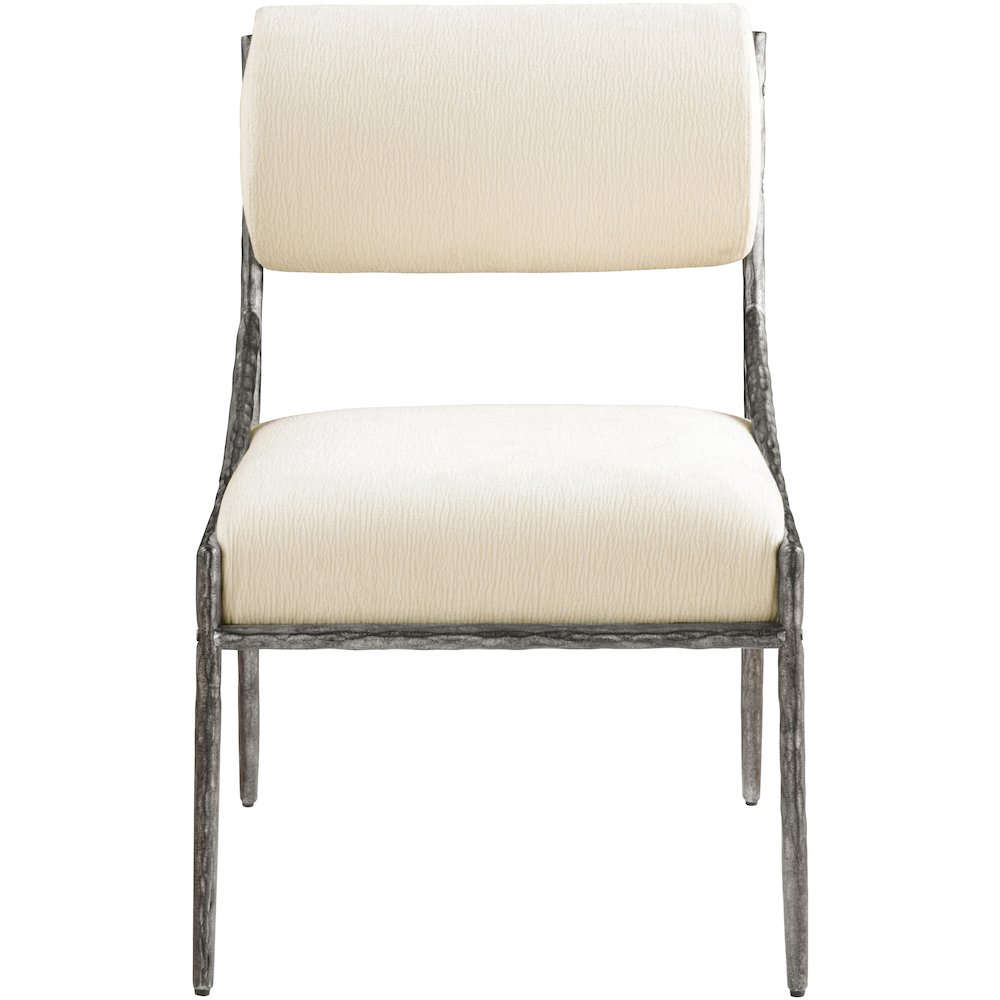 Bastille Cream Chenille Fabric Upholstered Dining Side Chair, Set of 2