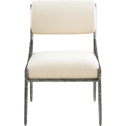 Bastille Cream Chenille Fabric Upholstered Dining Side Chair, Set of 2