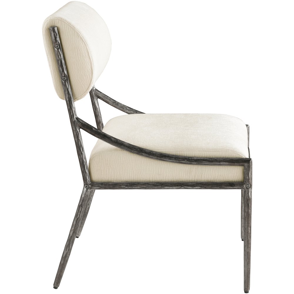 Bastille Cream Chenille Fabric Upholstered Dining Side Chair, Set of 2