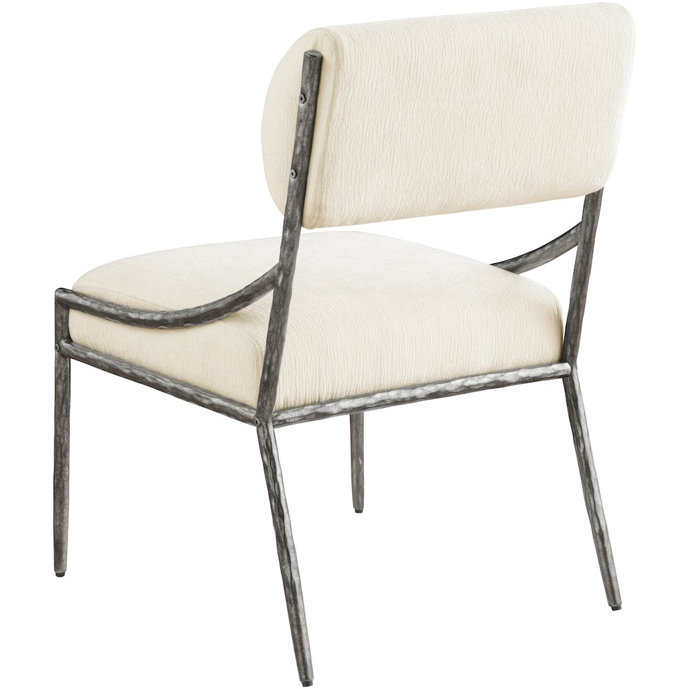 Bastille Cream Chenille Fabric Upholstered Dining Side Chair, Set of 2