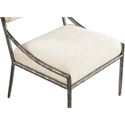 Bastille Cream Chenille Fabric Upholstered Dining Side Chair, Set of 2