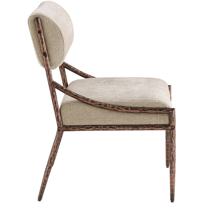 Bastille Beige Chenille Fabric Upholstered Dining Side Chair, Set of 2