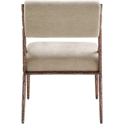 Bastille Beige Chenille Fabric Upholstered Dining Side Chair, Set of 2