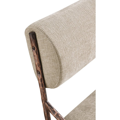 Bastille Beige Chenille Fabric Upholstered Dining Side Chair, Set of 2