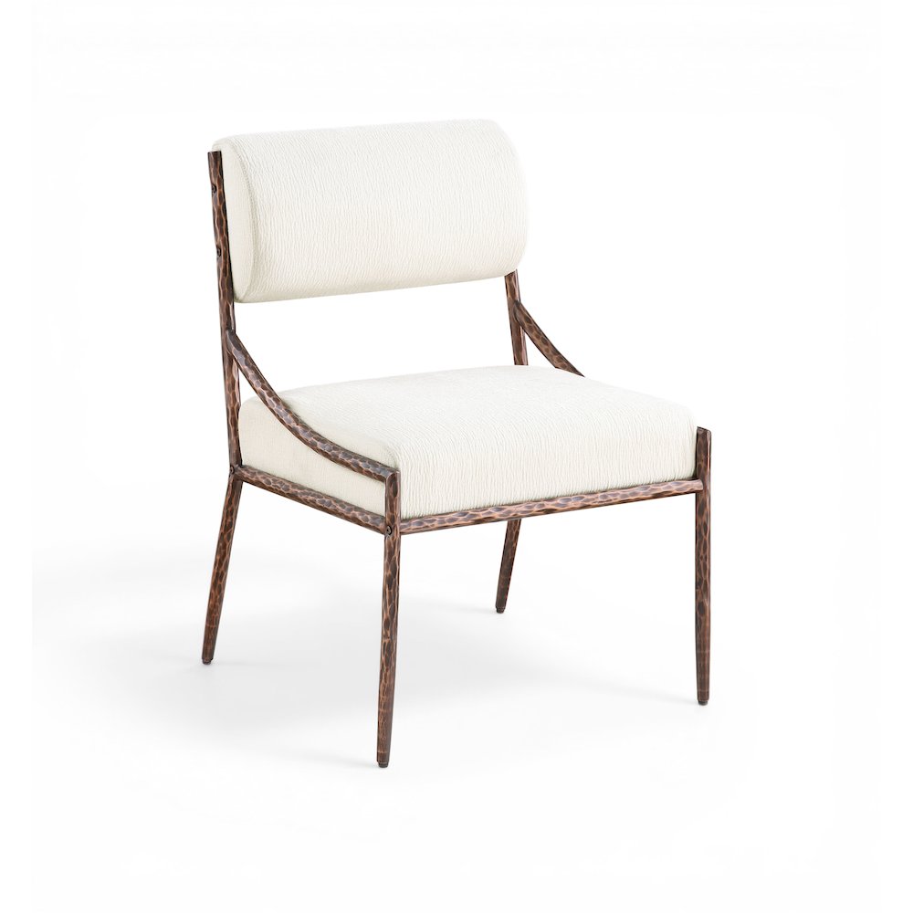 Bastille Cream Chenille Fabric Upholstered Dining Side Chair, Set of 2