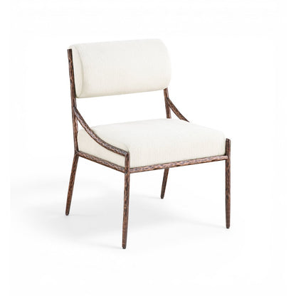 Bastille Cream Chenille Fabric Upholstered Dining Side Chair, Set of 2