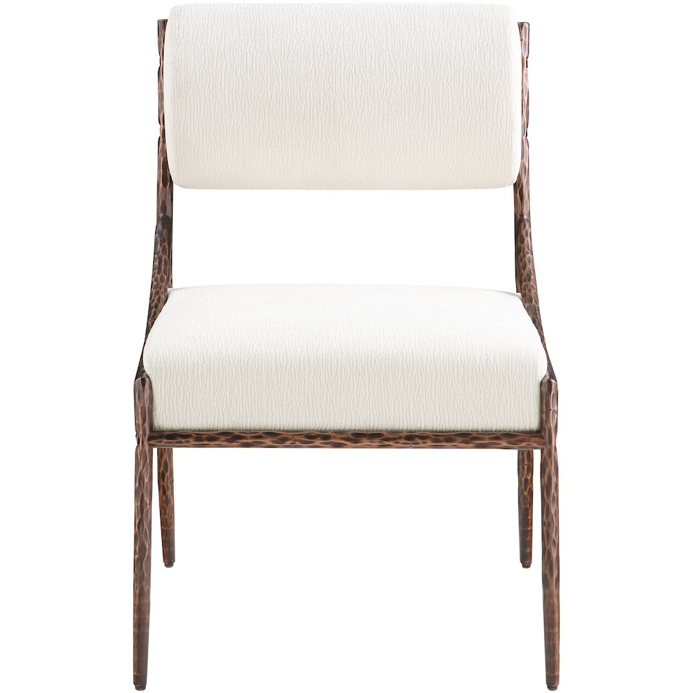 Bastille Cream Chenille Fabric Upholstered Dining Side Chair, Set of 2