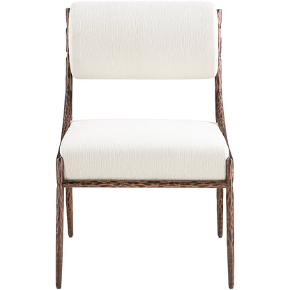 Bastille Cream Chenille Fabric Upholstered Dining Side Chair, Set of 2