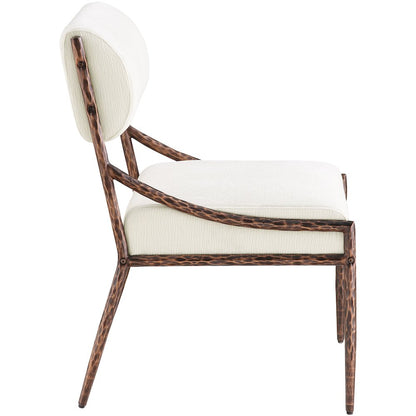 Bastille Cream Chenille Fabric Upholstered Dining Side Chair, Set of 2