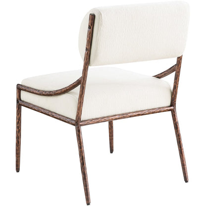 Bastille Cream Chenille Fabric Upholstered Dining Side Chair, Set of 2