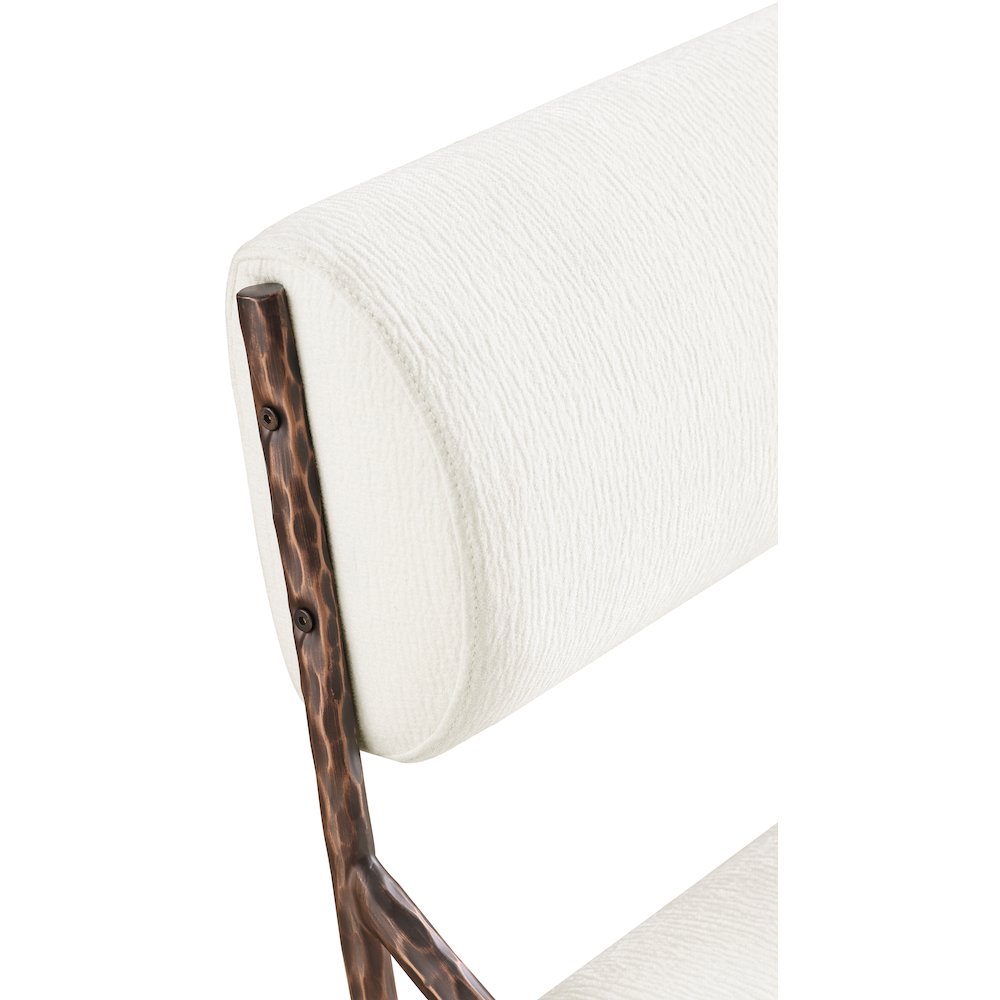 Bastille Cream Chenille Fabric Upholstered Dining Side Chair, Set of 2