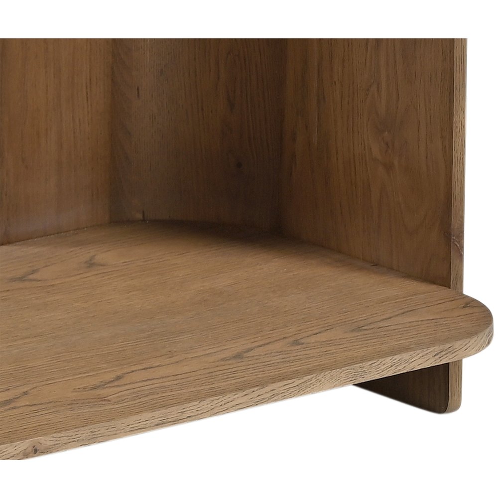 Calabria Beige / Brown Marble And Oak Wood Console Table