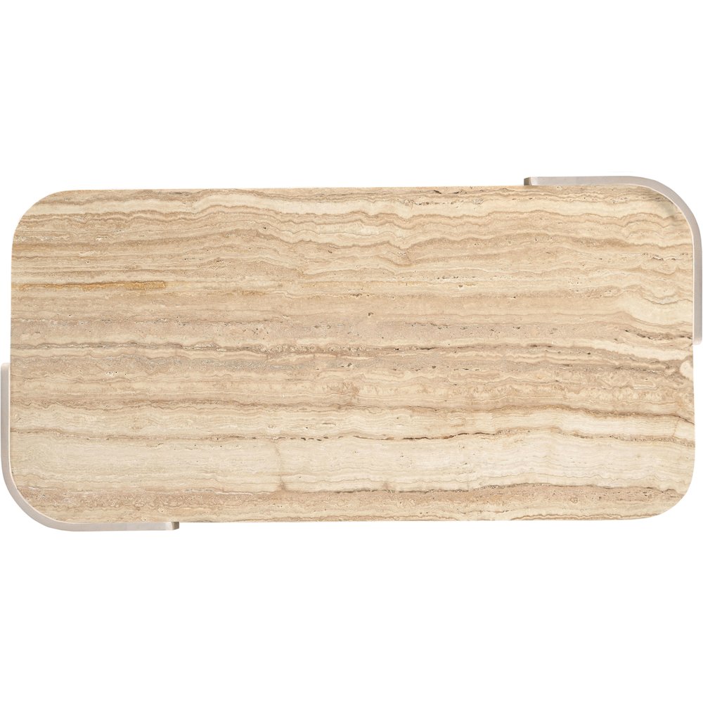 Calabria Beige / Cream Marble And Oak Wood Coffee Table