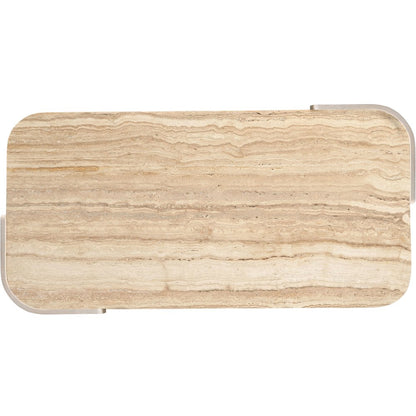 Calabria Beige / Cream Marble And Oak Wood Coffee Table