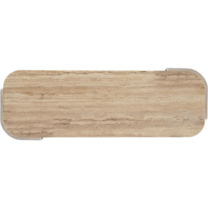 Calabria Beige / Cream Marble And Oak Wood Console Table