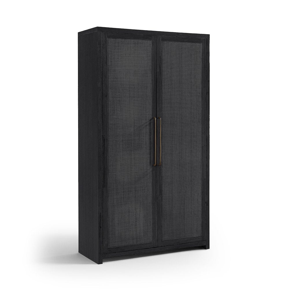Vana Black Solid Wood Storage Cabinet