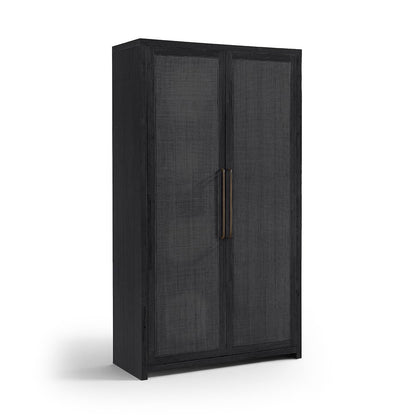 Vana Black Solid Wood Storage Cabinet