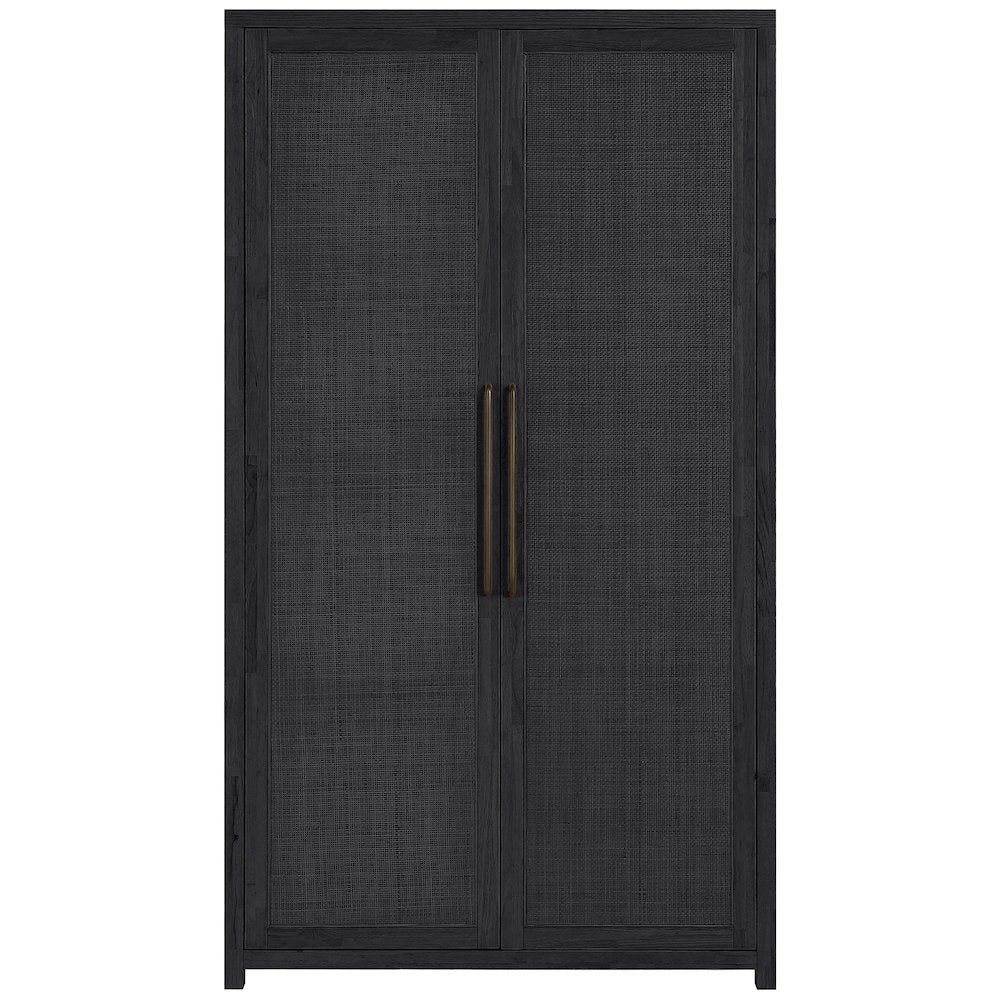 Vana Black Solid Wood Storage Cabinet