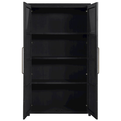 Vana Black Solid Wood Storage Cabinet