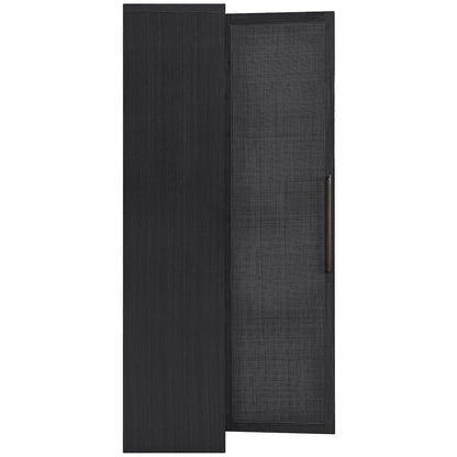 Vana Black Solid Wood Storage Cabinet