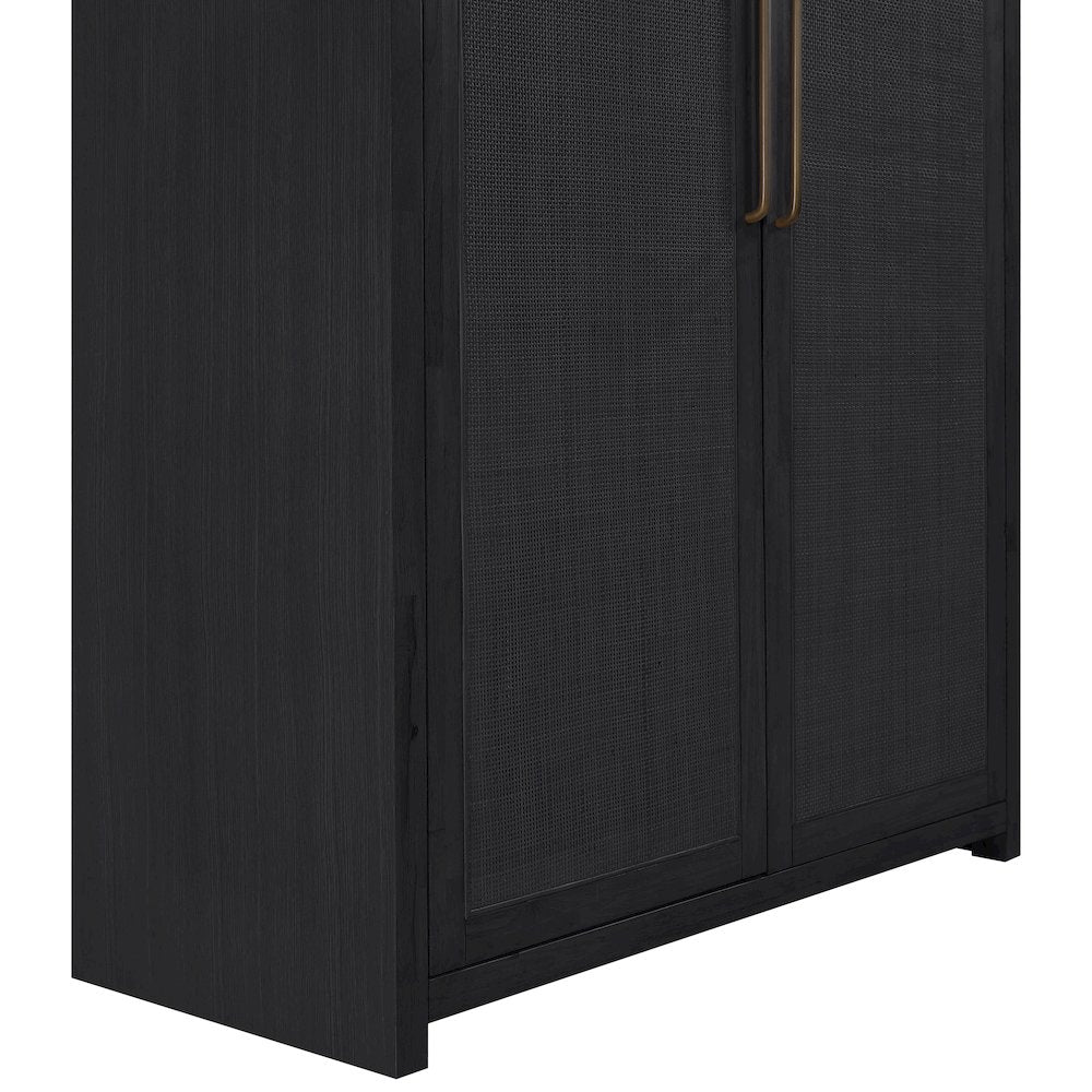 Vana Black Solid Wood Storage Cabinet