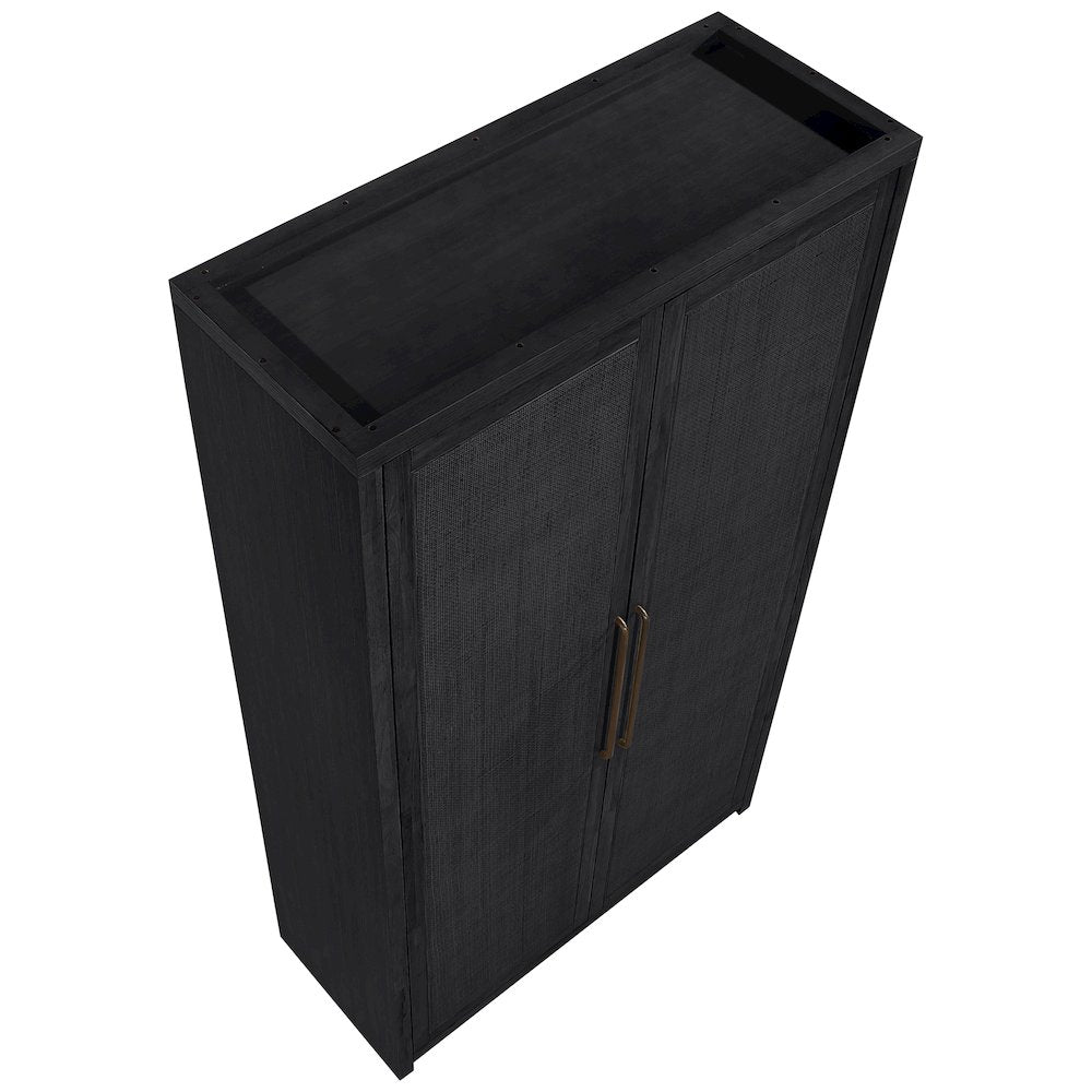 Vana Black Solid Wood Storage Cabinet
