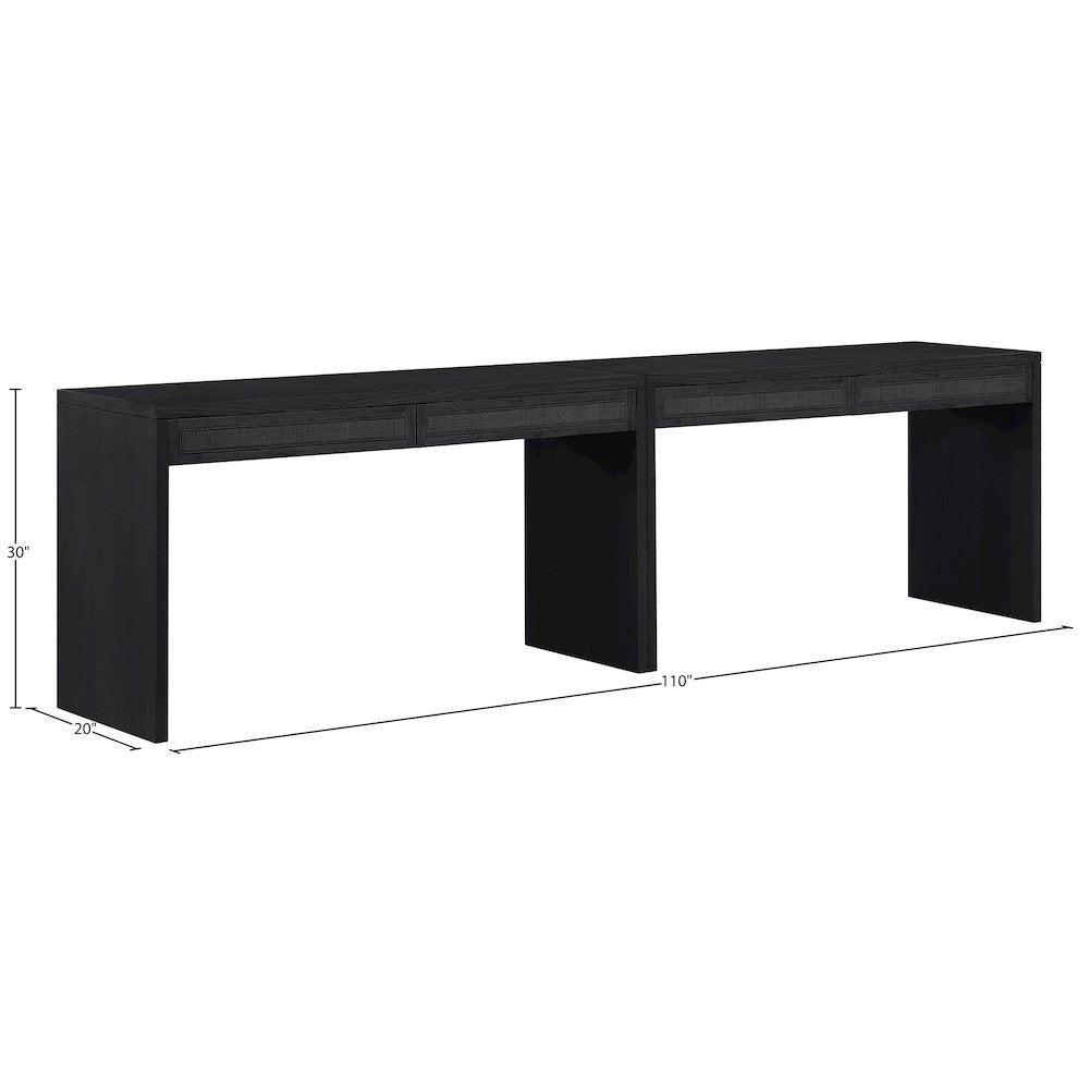 Avro Black Solid Wood And Oak Veneer 2pc. Desk