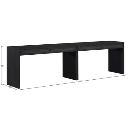 Avro Black Solid Wood And Oak Veneer 2pc. Desk