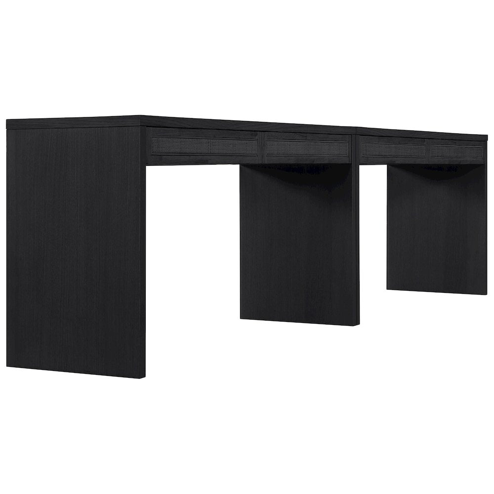 Avro Black Solid Wood And Oak Veneer 2pc. Desk